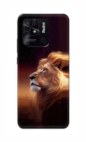 Image of PRINTFIDAA Printed Hard Back Cover Case for Redmi 10 | Redmi 10 Power Back Cover (Danger Lion) -112