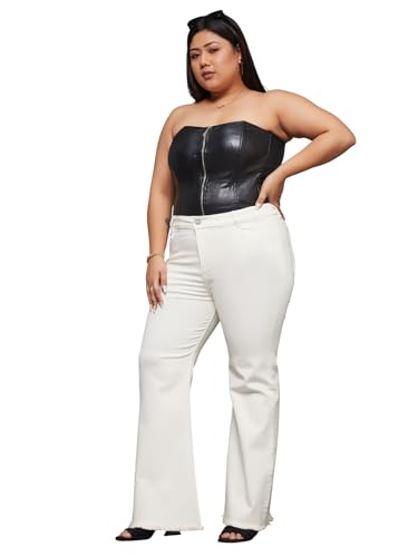 Image of Miss Chase A+ Women's High Rise Regular Stretchable Denim Bootcut Shaping Jeans