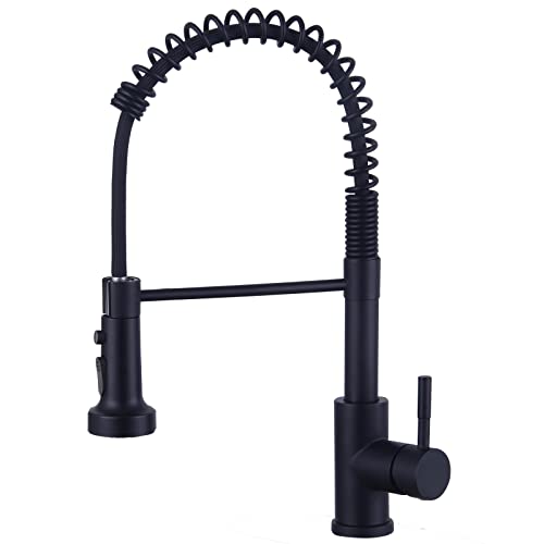 Hottist Grifo De Cocina De Alta Presión Con Alcachofa Extensible, Arco Alto, Grifo Mezclador De Cocina Giratorio 360 , 3 Funciones De Pulverización, Grifo De Fregadero De Acero Inoxidable, Negro Mate Hottist Grifo De Cocina De Alta Presión Con Alcachofa Extensible, Arco Alto, Grifo Mezclador De Cocina Giratorio 360 , 3 Funciones De Pulverización, Grifo De Fregadero De Acero Inoxidable, Negro Mate