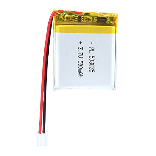 AKZYTUE 3.7V 500mAh 503035 LiPo Battery with JST PH 2.0mm