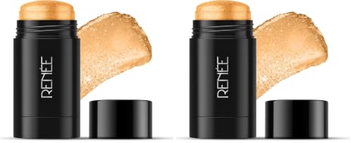 Image of RENEE Hot Shot Face & Body Glowstick 30gm, Moisturizing, Weightless, Shimmery Finish Illuminating Stick | Infused With Rosehip & Avocado Oil, Boosts Skin Radiance Instantly (Pack of 2)