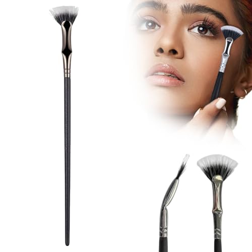 2025 New Folding Angle Scalloped Lash Brush, Mascara Fan Brush for Lashes Eyelash Separator Tool, Eye Makeup Fan Brush Eyelash Comb for Upper Lower Eye Lash (1 Pcs)