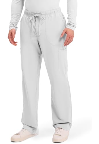 Image of Cherokee WW Professionals Scrubs for Men Tapered Leg Mens Cargo Scrub Pants | Comfortable Poplin Fabric, 2-Way Stretch, Zip Fly, Drawstring, Easy Care, For Active Shifts, Made for Nursing Professionals