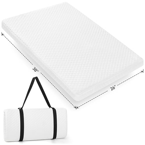 Image of Criblike Waterproof Pack and Play Mattress, 38"x 26" Playard Mattress Pack N Play Mattresses Topper with Washable Cover & Carry Bag, Baby Essentials Items
