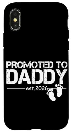 Promoted to Dad Est 2026 New Dad 2026 Ԃ j̎q ̎q pp X}zP[X iPhone X/XS p