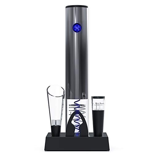 POWERGIANT Korkenzieher Elektrisch Automatisch, Edelstahl Flaschenöffner Wein Automatischer Elektrischer Weinöffner mit USB-Lithium-Akku ohne Kraft mit Folienschnitt
