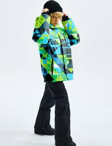 GEMYSE Jaqueta de inverno masculina à prova d'água de lã à prova de vento, Mistura de impressão 01,