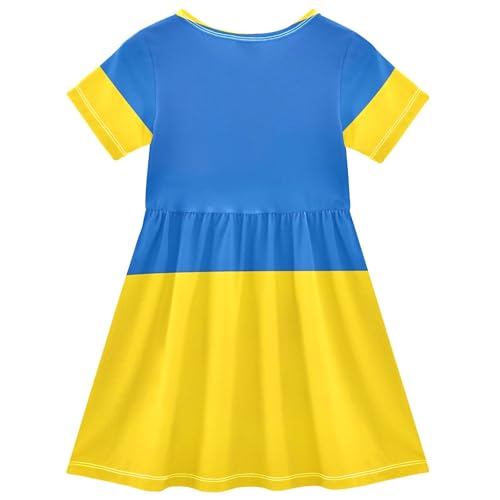 Toddler Girls' Dresses 2t Ukraine Flag Summer Outfits Kids Western Dress Children Dress2