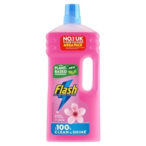 Flash All Purpose Multi-Surface Floor & Kitchen Cleaner Crisp Lemon, Cherry Blossom & Lavender Cuts Grease, Removes Dirt, Leaves Fresh Scent No Bleach, Streak-Free Pink Cover