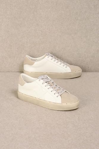Mi.iM Savannah Rubber Sole Lace-up Suede Pearl Star Sneakers2