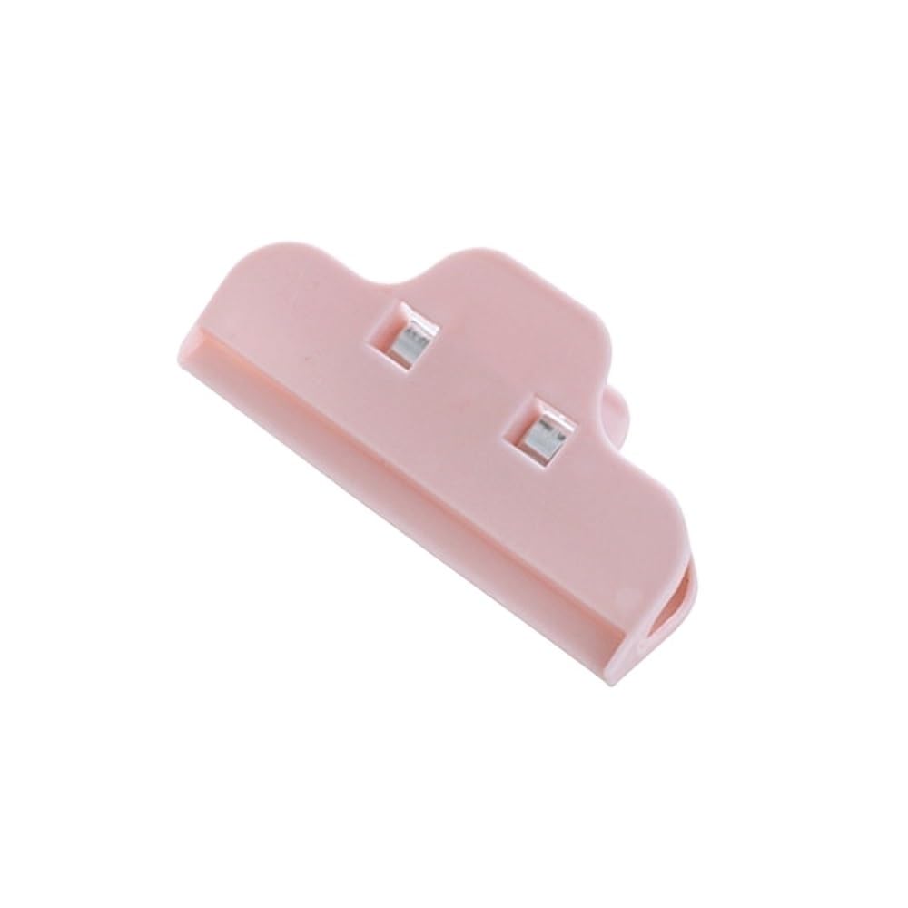 Kitchen Storage Food Bag Sealer Clips, Plastic Snack Seal Clamp Accessories(Pink-5pcs)