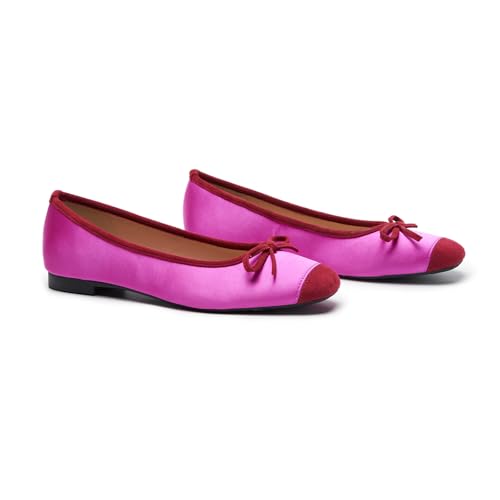 Image of C.Paravano Ballet Flats | Square Toe Shoes | Bow Slip Ons | Ballet Shoes for Women | Dressy Flats for Women