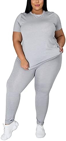 AOZZO Women’s Summer Casual 2 Piece Short Set Slim T-shirt Tops Bodycon Short Sportswear Legger Biker Tracksuit