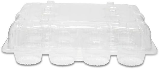 DFI High Dome Cupcake Container, LBN-9812, Clear Hinged Lid, 12 Compartments | 100/Case By Detroit Forming
