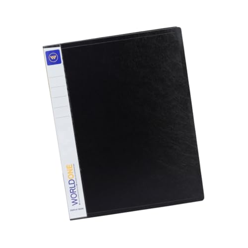 Image of Worldone A4 Size | Presentation Display Book File | Made of 1 mm Virgin PP Sheet | 60 Bound Top Loading Plastic Binder Sleeves | Ideal for Office, School & College | Black (Pack of 1)