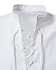 MakingDa Men's Cotton Retro Lace Up Long Sleeve Shirts for Renaissance Pirate Medieval Viking Halloween LARP Costume Tops-A275-White-L #4