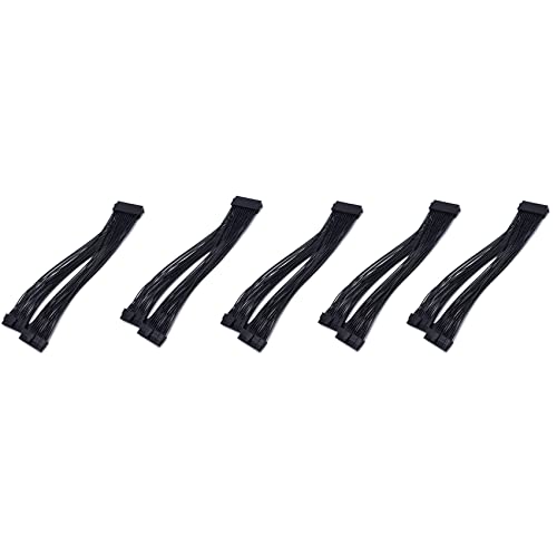Câble d'extension d'alimentation PSU splitter ATX 24Pin 1 à 2 ports pour montage PC de minage