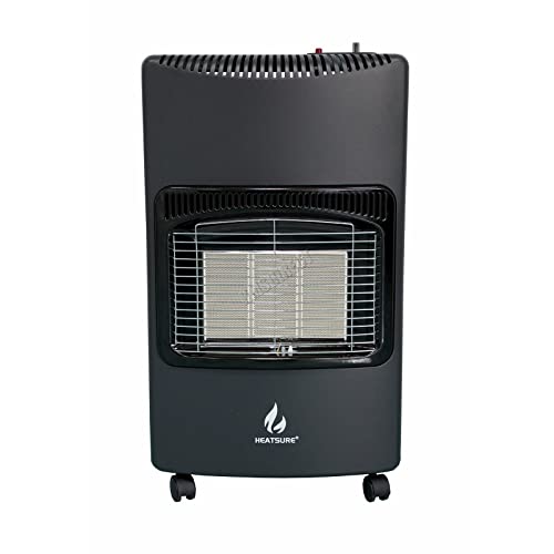 HEATSURE New Gas Heater | Butane Gas Home Heater | Indoor | Portable Winter Heater | Office Home Elderly Heater | Comes With Regulator And Hose | 4.2Kw Anti Tilt With Adjustable Settings | On Wheels