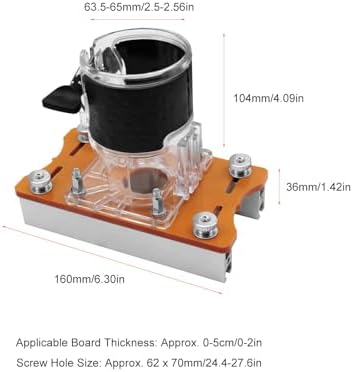 Jeanoko Wood Router Base, aluminum alloy accurate slotting compact lightweight multifunctional, Wood Router Base, for cabinet closet furniture woodworking, adapts to 0-5cm board thickness