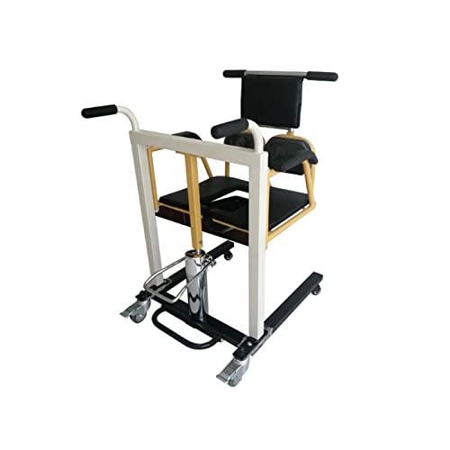 Hydraulic Patient Lift Wheelchair for Home 4 in 1 Shower Chair with Seat Cushions and Bedpan 180° Split Seat Bedside Commode for