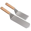 Metal Spatula Set - Griddle Long Spatula - Teppanyaki spatulas - Griddle Scraper and Pancake Flipper or Hamburger Turner - Stainless Steel Utensil great for BBQ Grill Flat Top - Commercial Grade