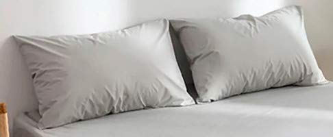 Image of BEVI - Home Premium Solid Plain Single Bedsheet with 1 Pillow Cover 300 TC Microfiber for Single Bed | Size (60 inch x 90 inch) Light Grey