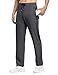 Rdruko Men's Sweat Pants Lightweight Casual Workout Gym Jogger Hiking Track Sports Athletic with Zipper Pockets(Dark Grey, US L)