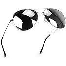 WearMe Pro Aviator Full Silver Mirror Metal Frame Sunglasses