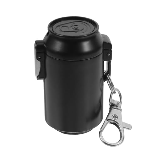 MOLUCKFU Cenicero Portátil Negro con Tapa Grande Sellado y Resistente a Fugas para Viajes y Uso en Exteriores Cenicero de Mesa para Cigarrillos Contenedor Higiénico para Colillas