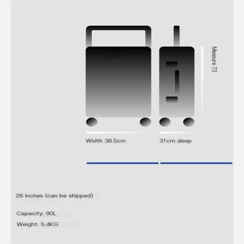 Suitcase Wide Trolley Aluminum Frame Suitcase Universal Wheel Luggage TSA Password Customs Lock Boarding Case Luggage(Gray,26IN)4