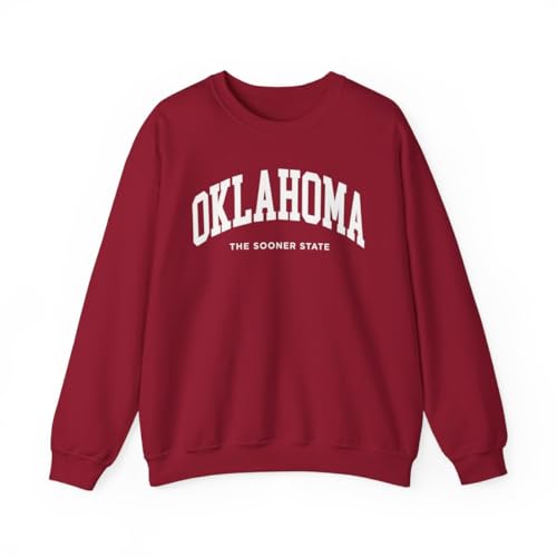 CUSTOMI Oklahoma Adult Unisex Crewneck Sweatshirt Cardinal Red L