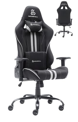 NEWSKILL Kitsune V2 Sedia da Gioco, Acciaio, Grigio, Mediano