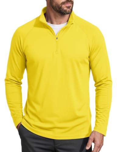 Image of MAGCOMSEN Men's Quarter Zip Pullover Long Sleeve Sweatshirts Fleece Lined Golf Pullover Thermal Gym Workout Tops