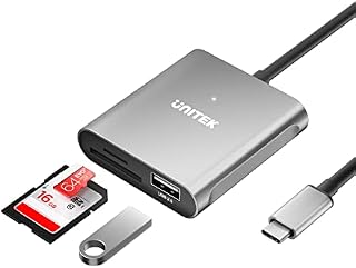 SD Card Reader USB C, Unitek 3 in 1 Type C to USB Camera SD/Micro SD Memory Card Reader Adapter 2TB Capacity for MacBook Pro/Air, iPad Pro, XPS, Samsung Galaxy S10/S9/S8 and More USB-C Devices