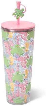 Swig Life 24oz Plastic Tumbler with Lid & Straw, Summer Salt