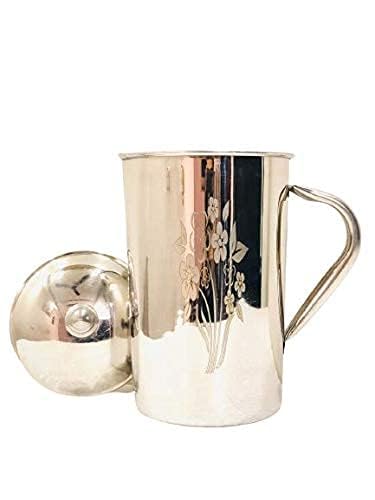 AR Enterprise Steel Flower Laser Art Jug Steel Jug Pitcher for Water Storage 2000ML 1