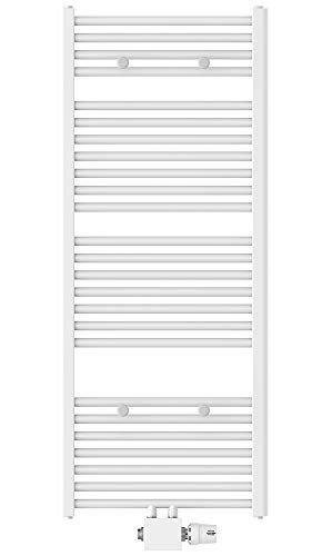 Preisvergleich Produktbild EISL Badheizkörper Mittelanschluss 50 x 120cm, weiß, Handtuchheizkörper für das Badezimmer, Handtuchhalter, Warmwasser Handtuchwärmer, BHKWZ11, 50 x 120 cm