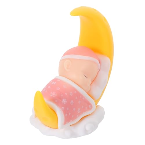 TOPPERFUN Decoración para Tartas Muñeca Rosa Adorno Adorable para Fiestas de Cumpleaños y Fotografía Figura DIY para Pastel con Diseño Encantador Accesorio Seguro y Duradero