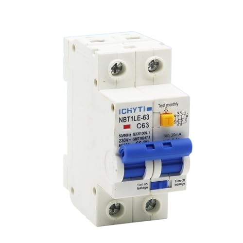 Mini disjoncteur RCD 2P 40A interrupteur master de protection différentielle