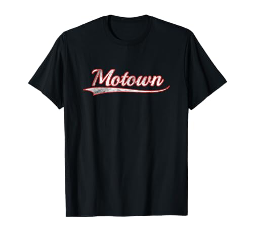 Image of Motown Vintage Varsity Distressed Throwback Style T-Shirt