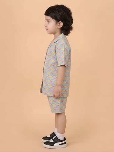 Image of POLKA TOTS 100% Cotton Half Sleeve Shirt and Shorts Combo for Boys | Co-Ord Set for Kids | Summer Wear Dress for Toddlers | Breathable & Skin-Friendly Boys Clothes | Trendy Summer Outfit & Beach Wear