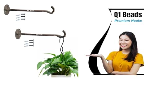 Image of Q1 Beads 2 Pack Stainless Steel Multi use Hanger for Clothes,Plant Hanging Baskets,Hose Wall Hooks for Hanging Bird Feeder(Chrome)