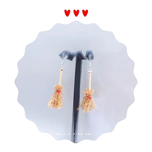 Miniature Witches Broom Earrings for Women, Halloween, Hocus Pocus3