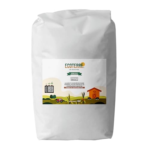 ECO Terre de Diatomée 25kg – Supplément minéral à Base de Terre de diatomée Non calcinée pour l'alimentation Animale - Qualité et Engagement Depuis 2015 - La...
