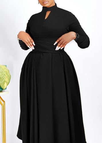 Women's Long Sleeve Maxi Dress Church Cocktail African Formal Fall Dresses Plus Size Wedding Guest Dress4