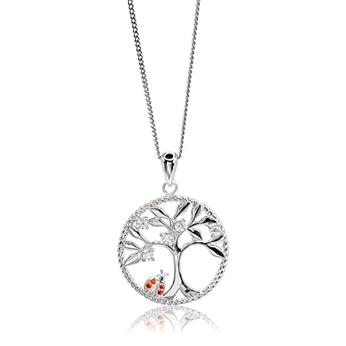Pettimania Halskette mit Anhänger Lebensbaum mit Marienkäfer Silber Cover