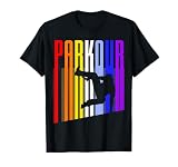 Vintage Style Distressed Parkour Retro Silhouette T-Shirt