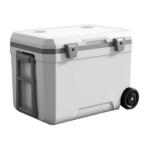 Nevera islamiento de Espuma Completo,Portátil Grande para Uso Exterior(White-Grey,120L)