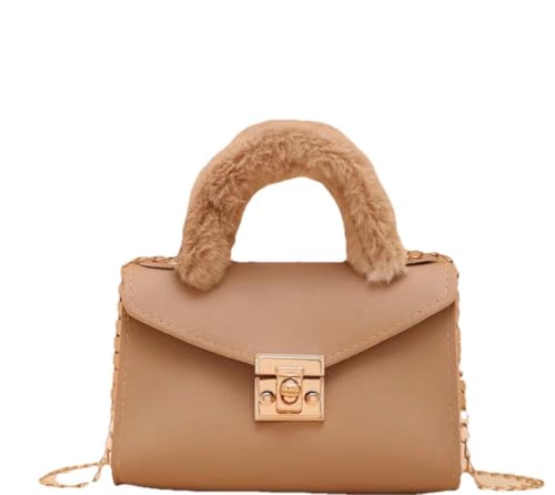 Sac à main femme avec poignée en fausse fourrure amovible