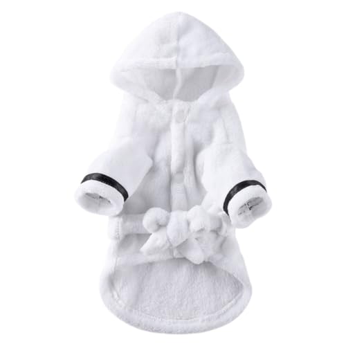 Bata comoda para perros en el interior albornoz de poliester VICASKY blanco 2